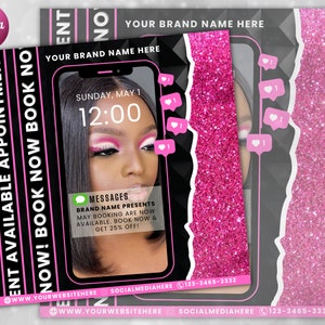 May Bookings Flyer, May Bookings Available, May Appointment Flyer, Spring Flyer, Hair, Nails, Makeup, Lashes