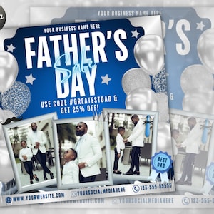 Father&#39;s Day Sale Flyer, Father&#39;s Day Invitation Flyer, Best Dad Event Flyer, brunch Flyer Template, Social Media Flyer, Instant Download