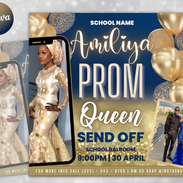 Prom Invitation Flyer, Prom Event Flyer, Prom Invitation, Prom Event Poster, Prom Party Invite, Prom Celebration, Party Flyer Template, Prom