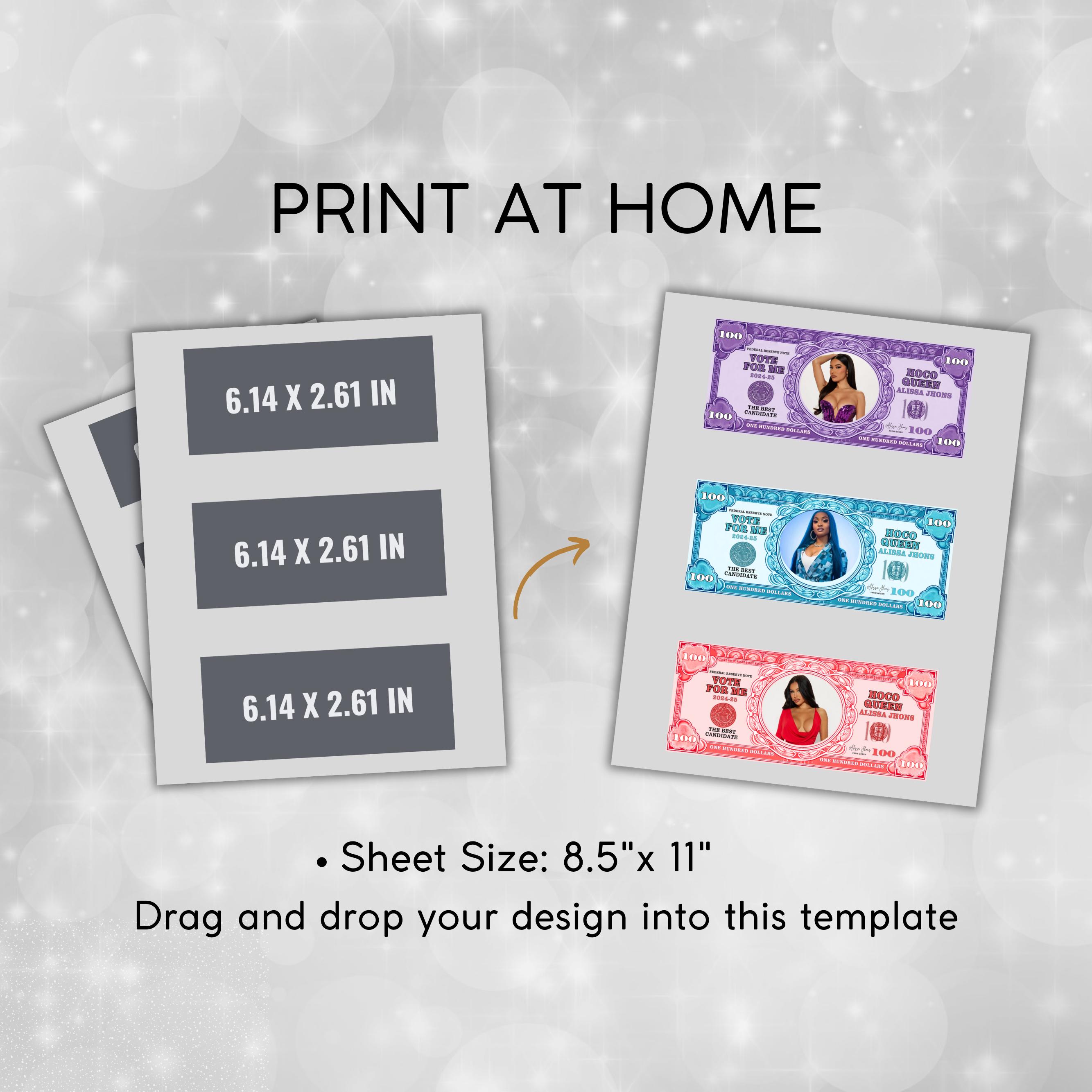 Homecoming Campaign Money, Prom Queen, Editable Fake Money, Homecoming ...