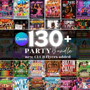 Party Flyer bundle, Editable Kickback Club Flyer, Freaknik Party flyer, Event Flyer, DJ Whiskey Night, Canva Template, Instant Download