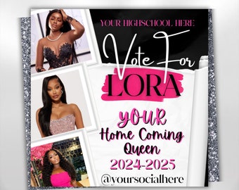 Homecoming Flyer, Vote Homecoming Queen Flyer, Campaign Flyer, Class Campaign Flyer, Prom Queen Flyer, Election Flyer, Canva Templates