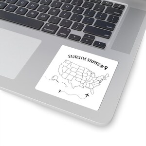 ADESIVO Adesivo &quot;Stati in cui sono entrato&quot;, Stati Uniti, USA, Colora il tuo territorio, Viaggi, Colorare, Fai da te, Amante dei viaggi, Simpatico adesivo per laptop