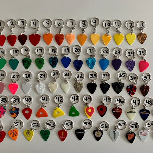 Guitar Pick Keychain Guitar Picks Guitar Pick Music Key Etsy