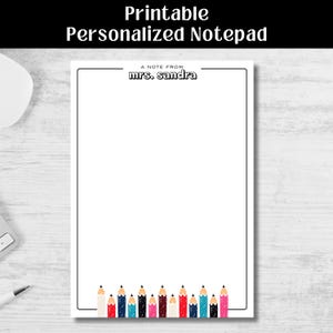 Personalizowany notatnik nauczyciela - 5 x 7 cali, kolorowy ołówek, notatnik, spersonalizowany prezent piśmienniczy dla uczniów lub nauczycieli