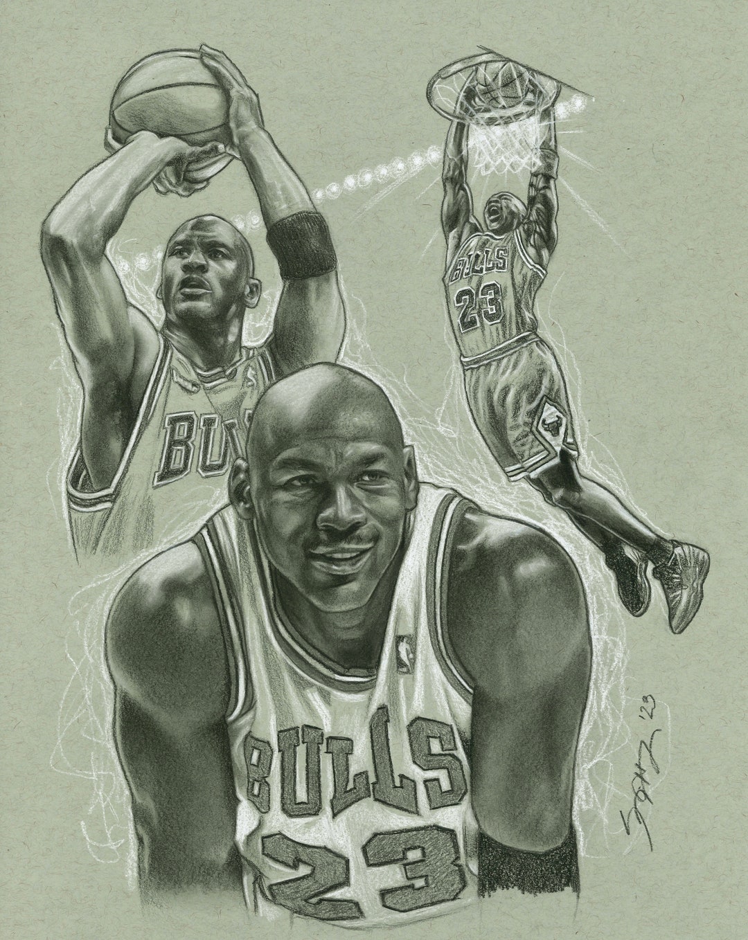 Michael Jordan air Jordan Drawing by Artist Sonja Heisinger Etsy