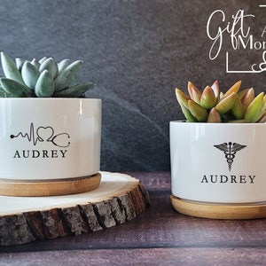 Personalized Medical Profession Succulent Gift | Live Succulent |Nurse, Doctor, First Responder, Graduation, Thank you, Minimalist