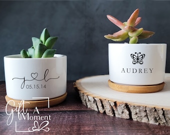 Personalized Minimalist Succulent Gift Box | Live Succulent | Anniversary, Holiday, Birthday, Congratulations, Teacher, Friend