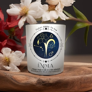 Personalized Birthdate Candle | Birth Month Flower Candle | Zodiac Birthday Candle | Astrology Gift | Zodiac Gift Idea | Horoscope Candle