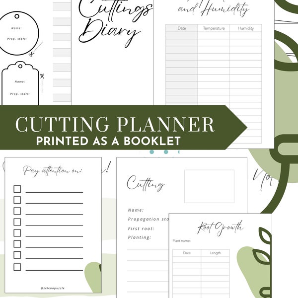 PRINTED Cutting Planner | Plant Log Organizer | Binder Book | Houseplant Booklet | Plant Care | Custom Plant Information | Personalised