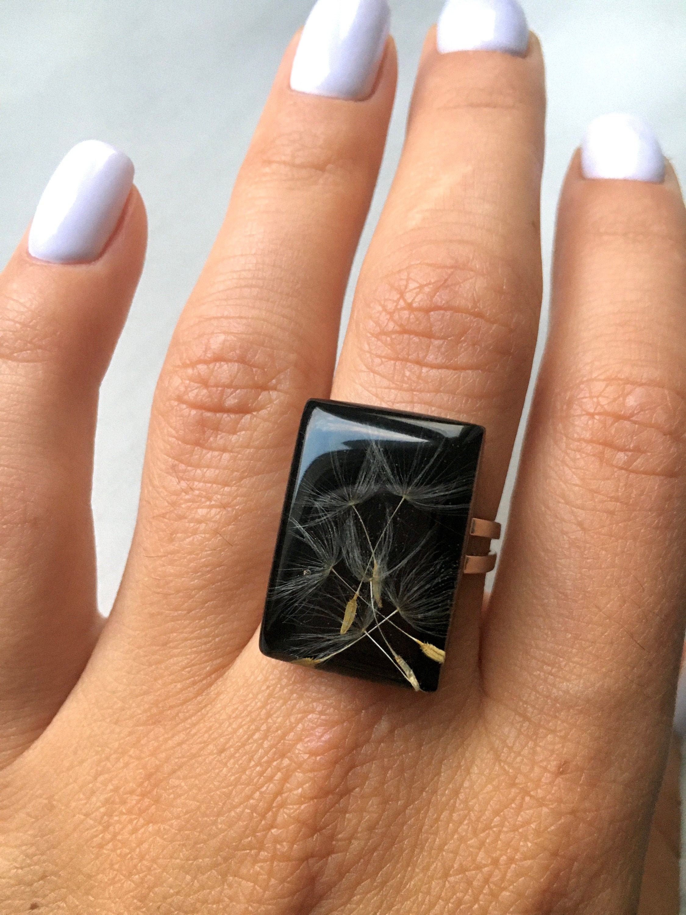 Dandelion Ring, Chunky Ring, Delicate Ring, Minimalist Ring, Cute Ring