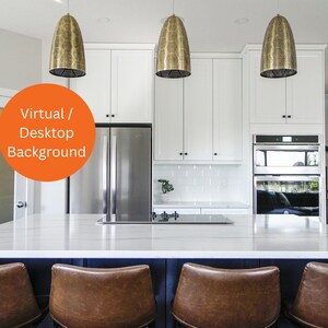 White Kitchen Zoom Background, Digital Virtual Background for Zoom and Other Virtual Meetings