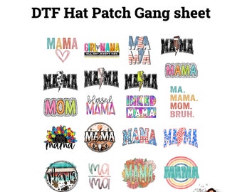 Mama hat patches Gang Sheet DTF hat patches, Mama hat patch, Dtf gang sheet, premade hat patch, mama dtf gang