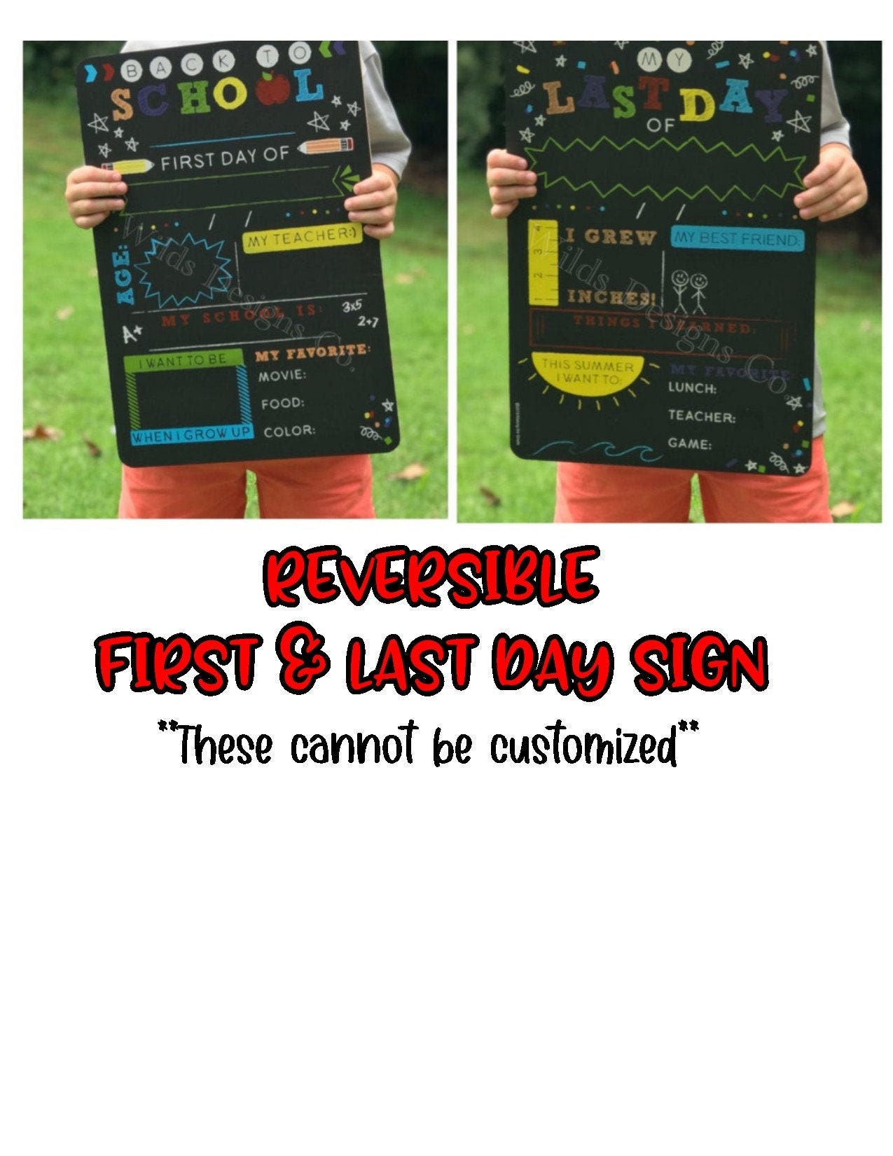 Back to School Sign First Day of School Board Reusable Chalkboard Sign ...
