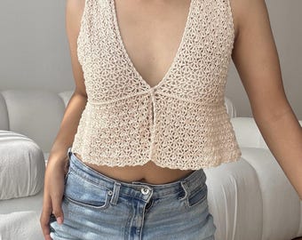 Julie Crochet Top Pattern | Lightweight Summer Crop (PDF Pattern)