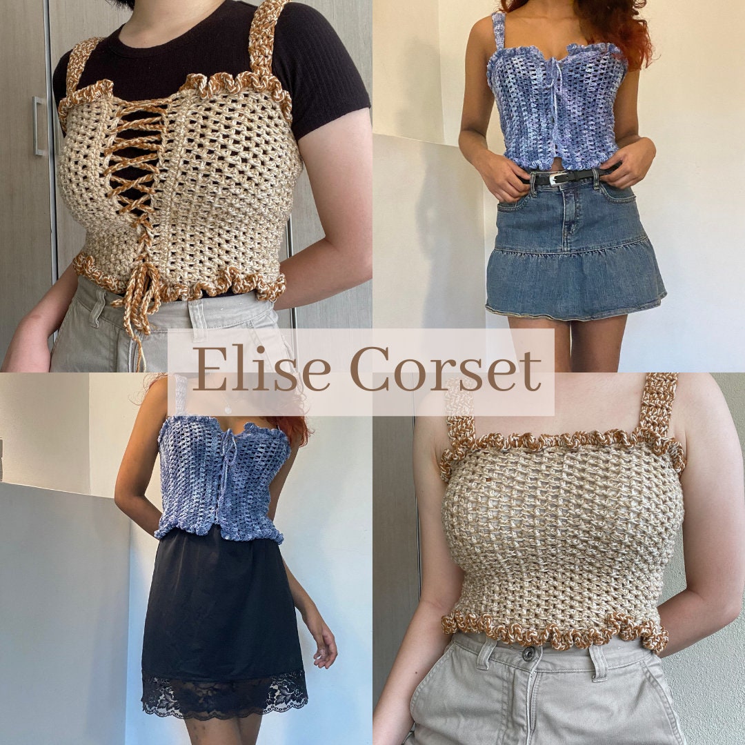 トップス CROCHET COLOR SCHEME MOTIF BUSTIER トップス CROCHET COLOR SCHEME MOTIF BUSTIER CROCHET COLOR