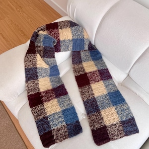 Willow Scarf Crochet Pattern | Gingham | Checkered | Colorwork