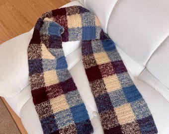 Willow Scarf Crochet Pattern | Gingham | Checkered | Colorwork