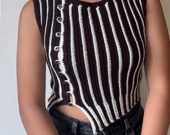 Logan Top Crochet Pattern | Striped Sleeveless Tank | PDF Pattern