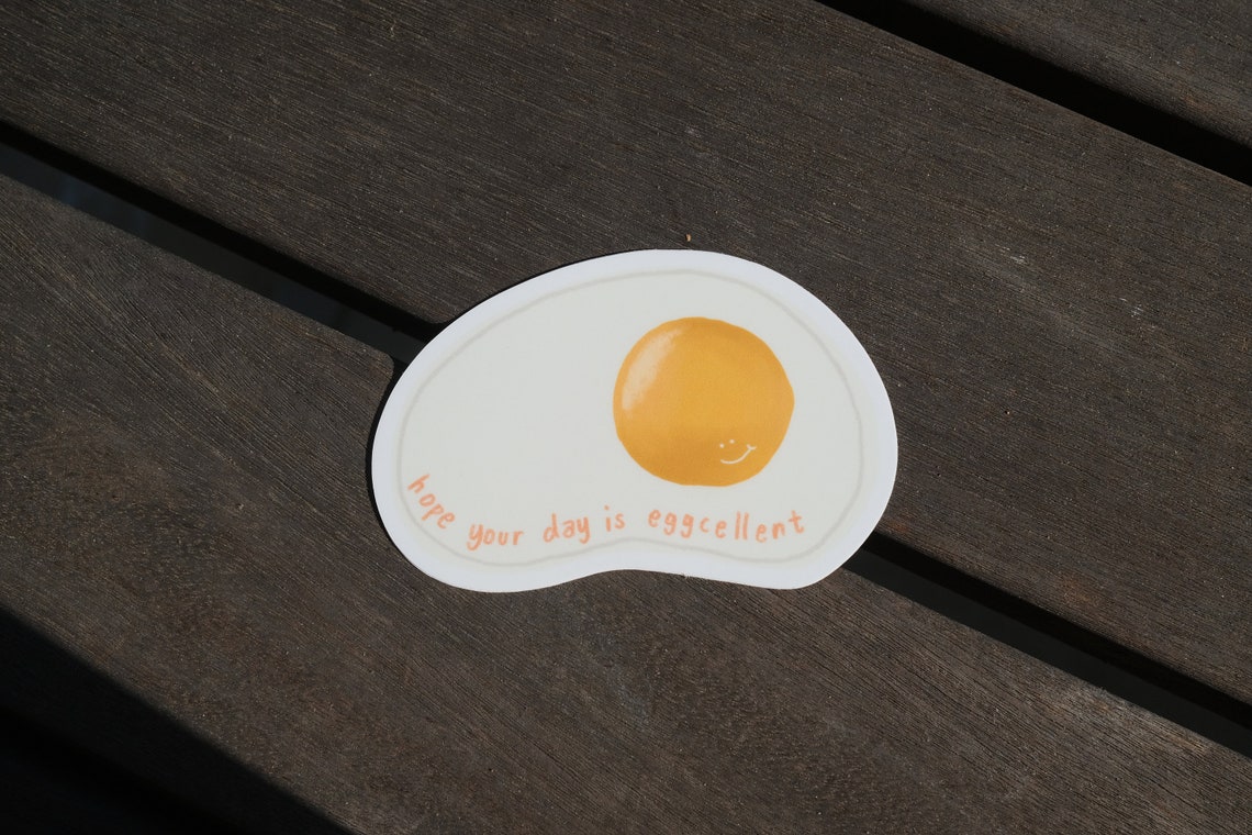 Ei Vinyl Sticker mit positivem Zitat Hope your day is Etsy
