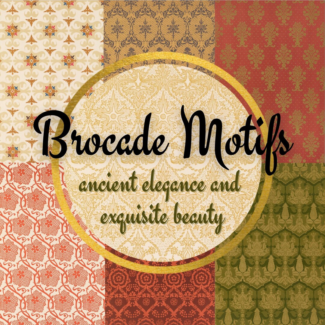 Junk Journal Backgrounds Brocade Motifs Digital Printable Designs: A ...