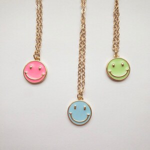 happy necklace - Smile charm necklace- Gold Plated- Waterproof - non tarnish- valentines 2024- tarnish resistant - smiley necklace - smile -