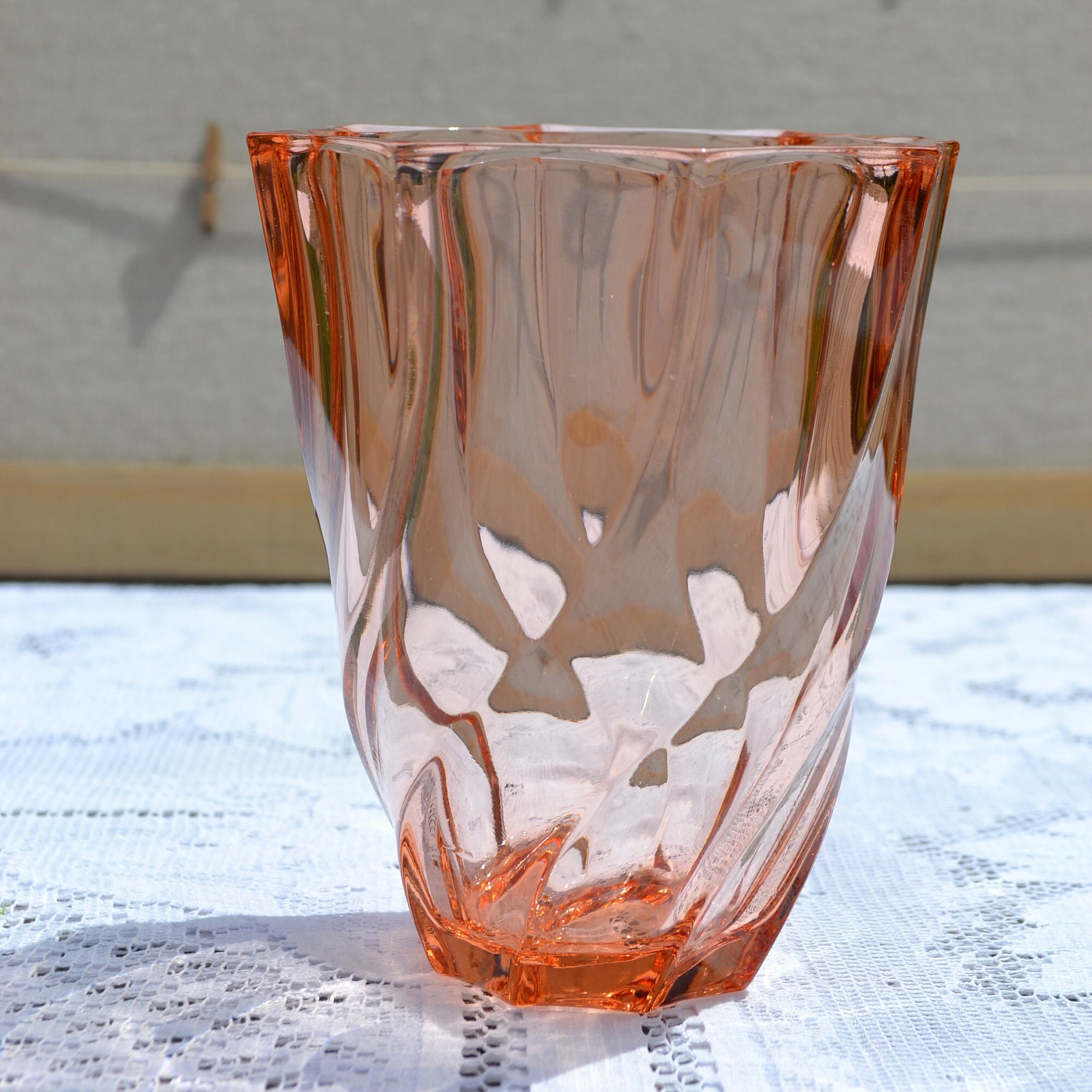 Vase Torsadé Luminarc en Verre Rose