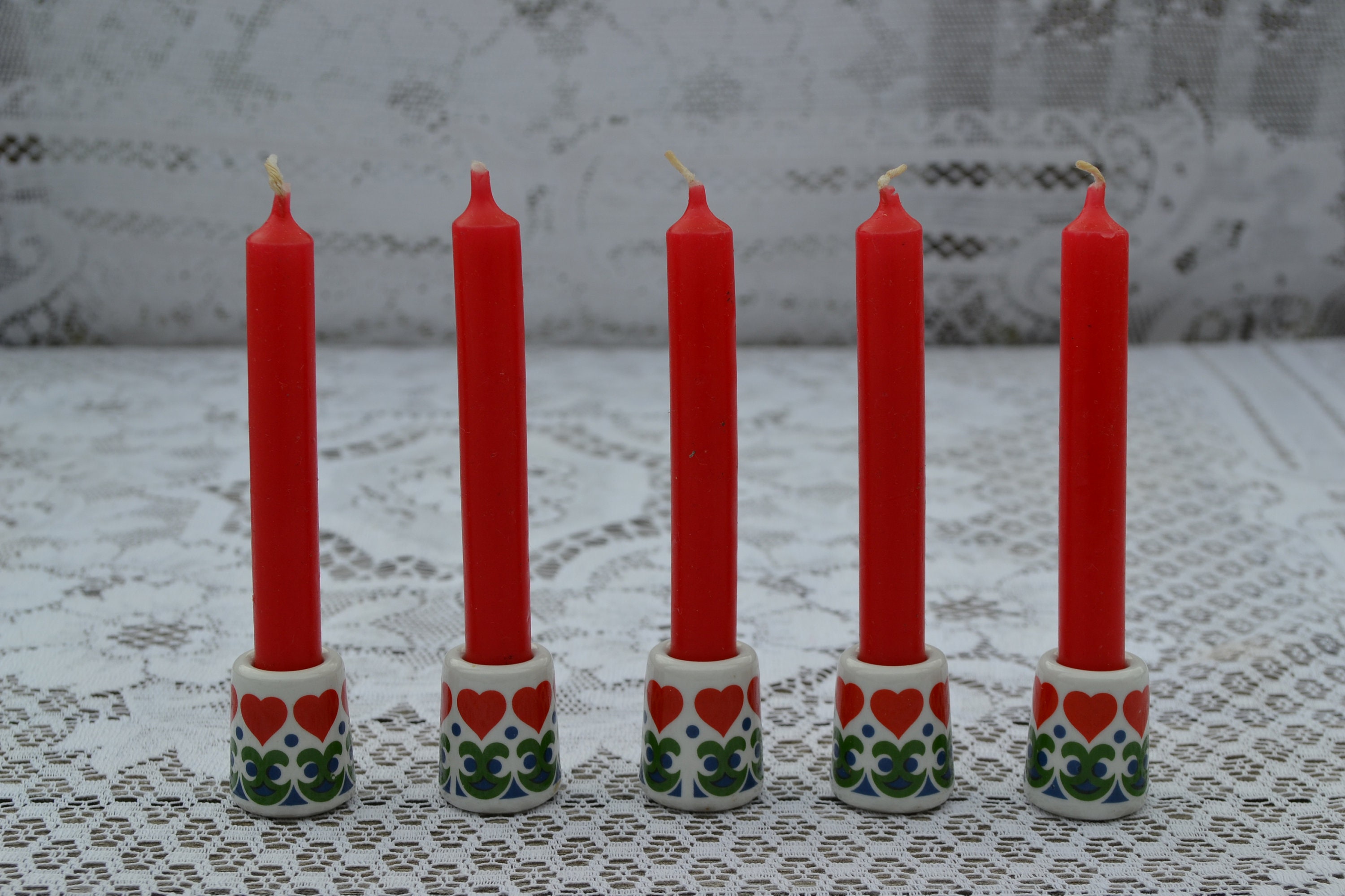 Lot de 5 Bougeoirs Vintage d'allemagne