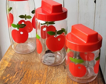 Lot de 3 pots en verre Henkel - Pomme rouge