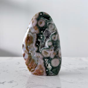 RARE FIND High Grade Pink Green Druzy 8th Vein Orbicular Ocean Jasper Freeform