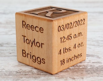 Personalized Baby Block | New Baby Gift |  New Baby Birth Block | Custom Baby Stats Block | New Parents Gift | Newborn Keepsake Present