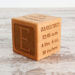 Personalized Baby Block New Parent Gift | New Baby Gift |  New Baby Birth Block | Custom Baby Stats Block | Newborn Keepsake Present