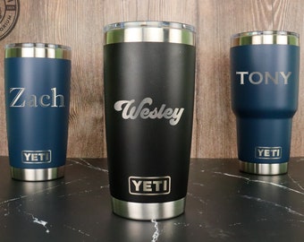 Custom Personalized Name YETI Tumbler, Text, Quote or Saying, 30oz, 20oz, Insulated Rambler Travel Mug, Gift for Him, Boyfriend, Dad, Men