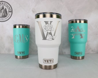 YETI Tumbler Personalized 30oz, 20oz, Engraved Custom YETI Rambler Tumbler, Insulated Travel Mug, Birthday Gift for Her, Girlfriend, Mom