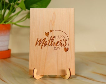 Happy Mother's Day Wood Card | Personalized Gift for Mom | Handmade Card | Mother's Day Card for Mom | Unique Mother's Day Gift