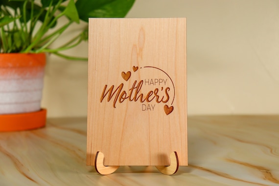 Happy Mother's Day Wood Card | Personalized Gift for Mom | Handmade Card | Mother's Day Card for Mom | Unique Mother's Day Gift