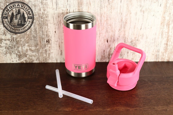 YETI Rambler Jr. 12 oz Kids Bottle, with Straw Cap, Harbor Pink 