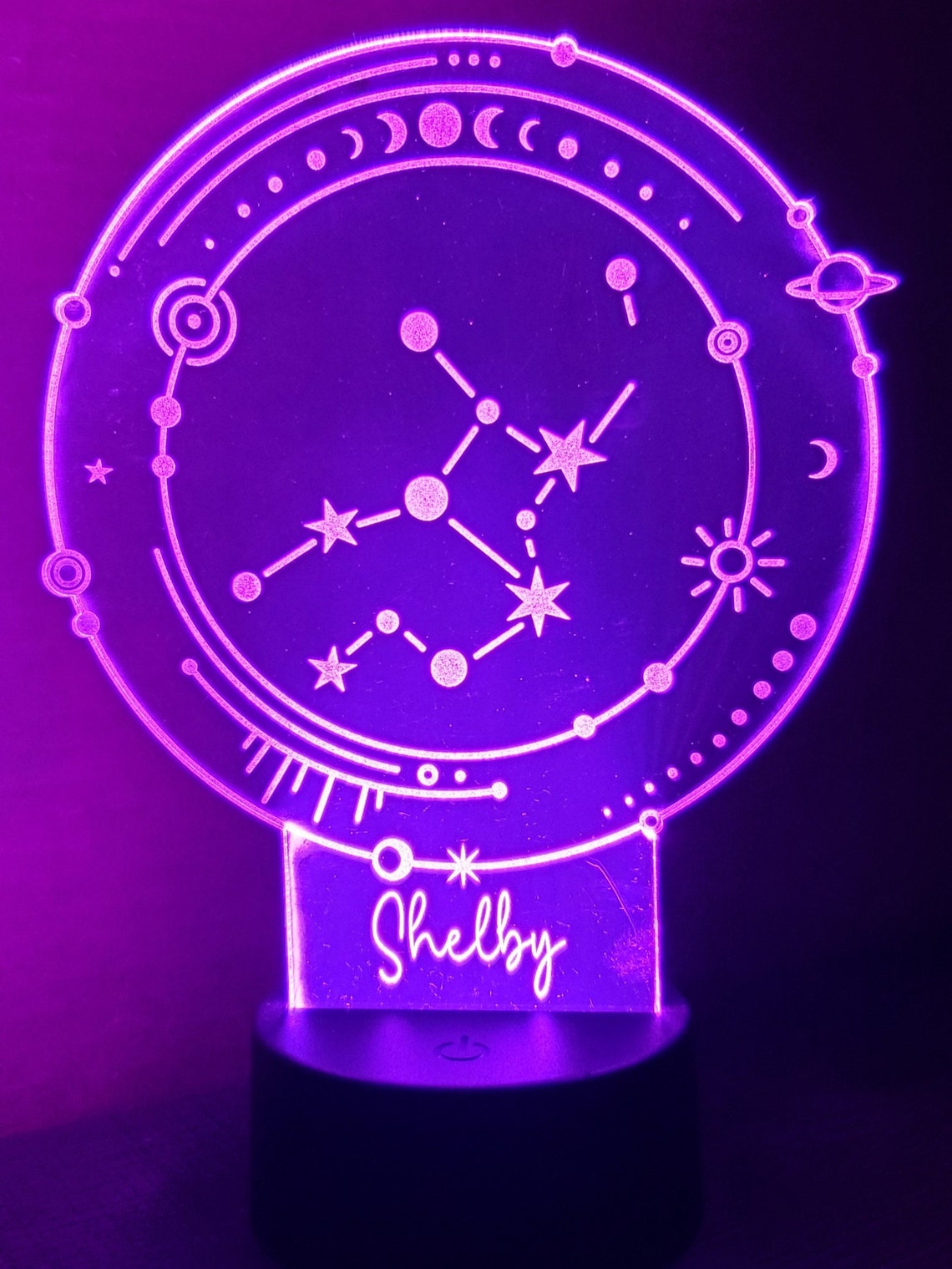 Custom Zodiac LED Sign Personalized Zodiac LED Sign Engraved Etsy