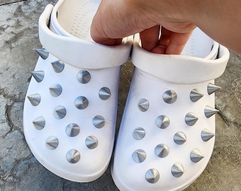 3D printed spikes Plastic Spike Shoe Charm Spikes charms Silver Shoe charm Life-waranty charms made in USA