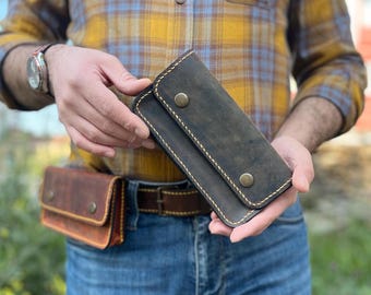 Leather Horizontal Phone Holster, iPhone 16 pro max belt holder, iphone 14/15 belt case, cell phone belt pouch, leather phone case for belt