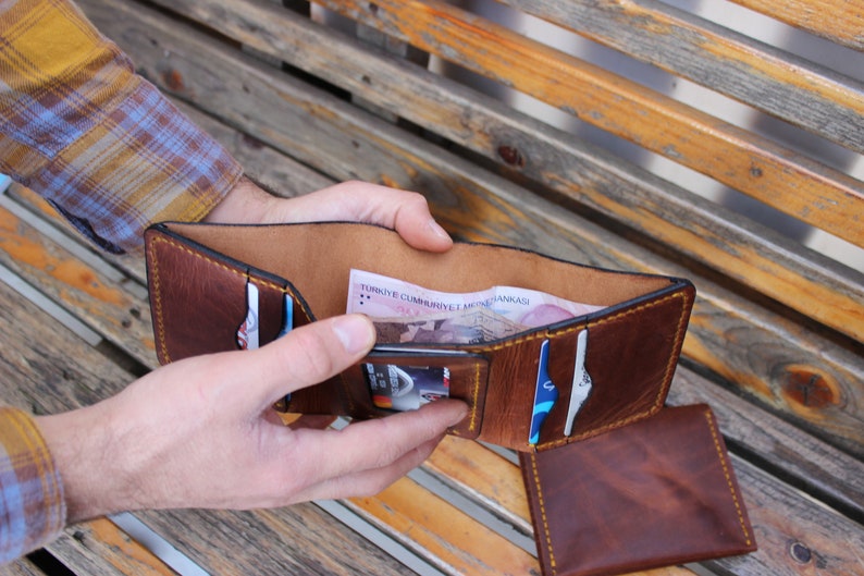 Leather Trifold Wallet Handmade Classic Trifold Wallet Etsy