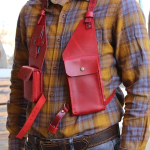 BOUDICCA Pocket Belt With Detachable Leg Holster: Burning Man -    Handgefertigtes aus leder, Handgefertigte ledertaschen, Männer kleidung