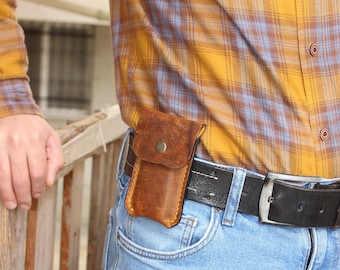 Leather Leatherman Sheath: Custom Belt Tool Pouch & Keychain