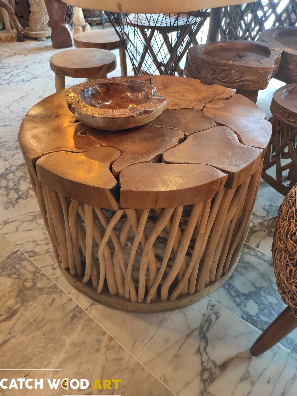 Tree branch special design coffee table Bamboo tree looking Etsy