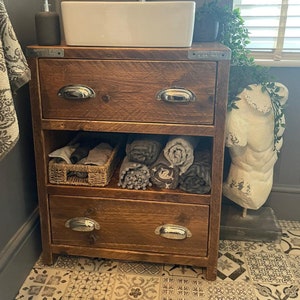 WALLINGTON Reclaimed Wood Rustic Bathroom Vanity Unit