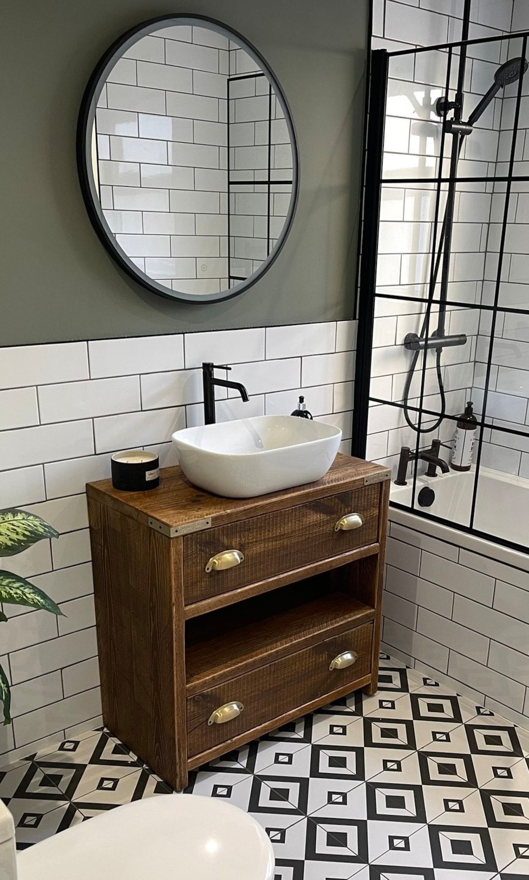 WALLINGTON Reclaimed Wood Rustic Bathroom Vanity Unit - Etsy