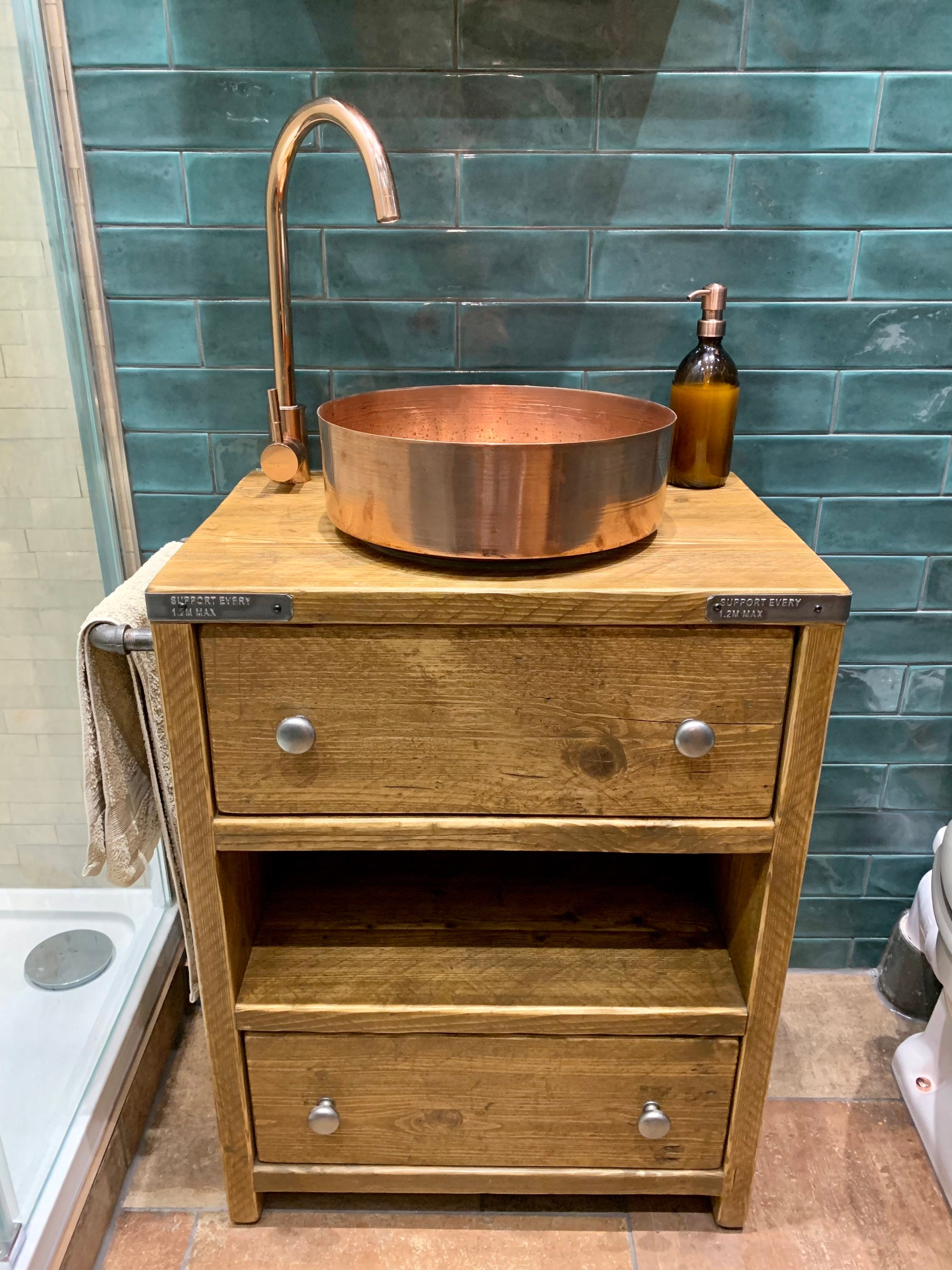 WALLINGTON Reclaimed Wood Rustic Bathroom Vanity Unit - Etsy UK