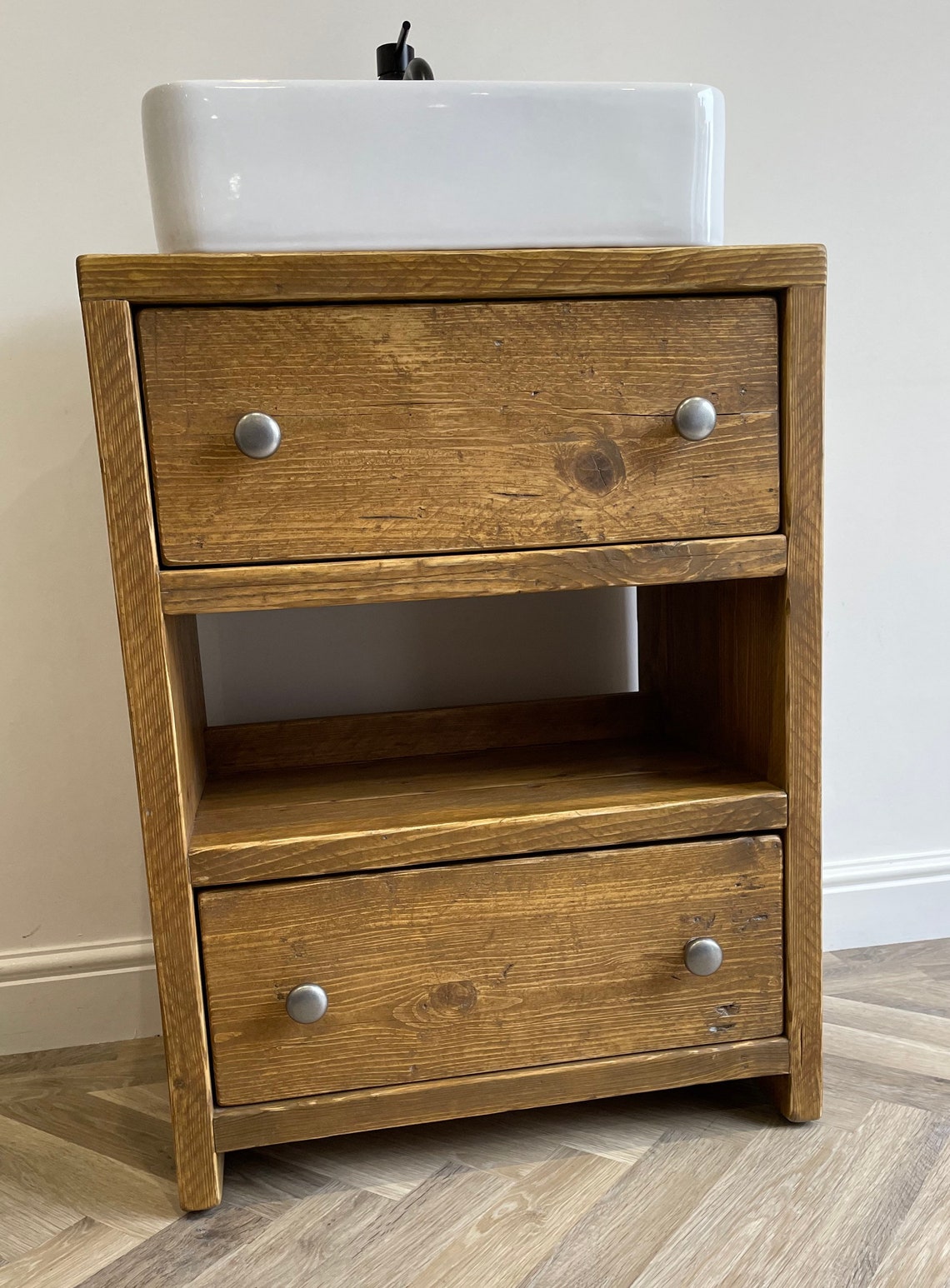 WALLINGTON Reclaimed Wood Rustic Bathroom Vanity Unit - Etsy UK
