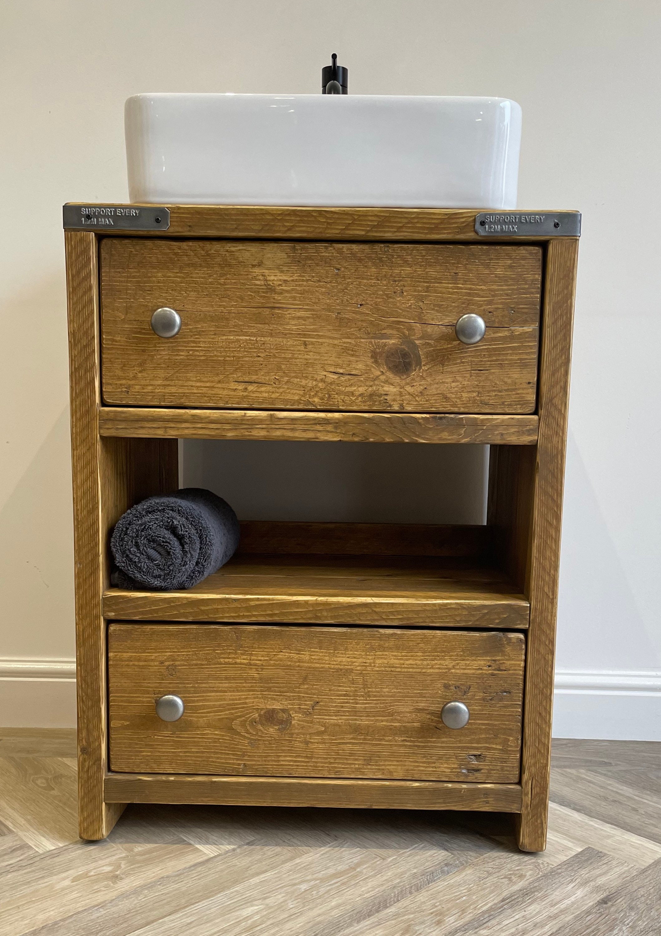 WALLINGTON Reclaimed Wood Rustic Bathroom Vanity Unit - Etsy UK