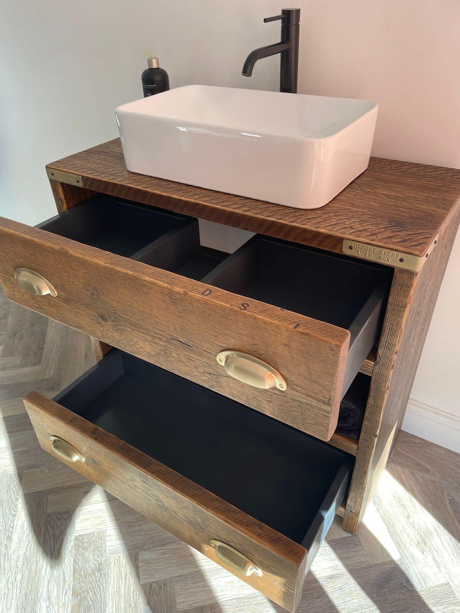WALLINGTON Reclaimed Wood Rustic Bathroom Vanity Unit - Etsy UK